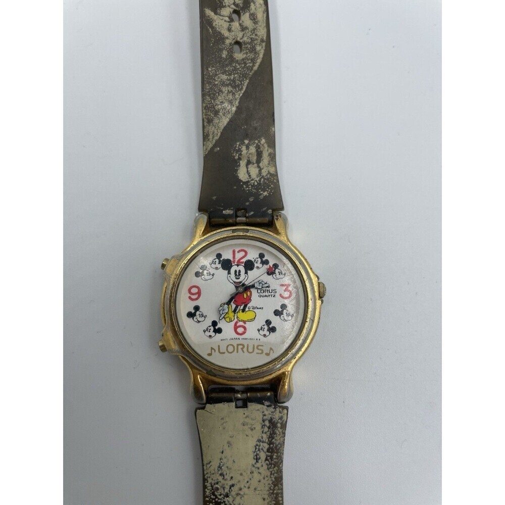 Disney Lorus Mickey Mouse Musical Quartz Watch 34mm New Battery Read
